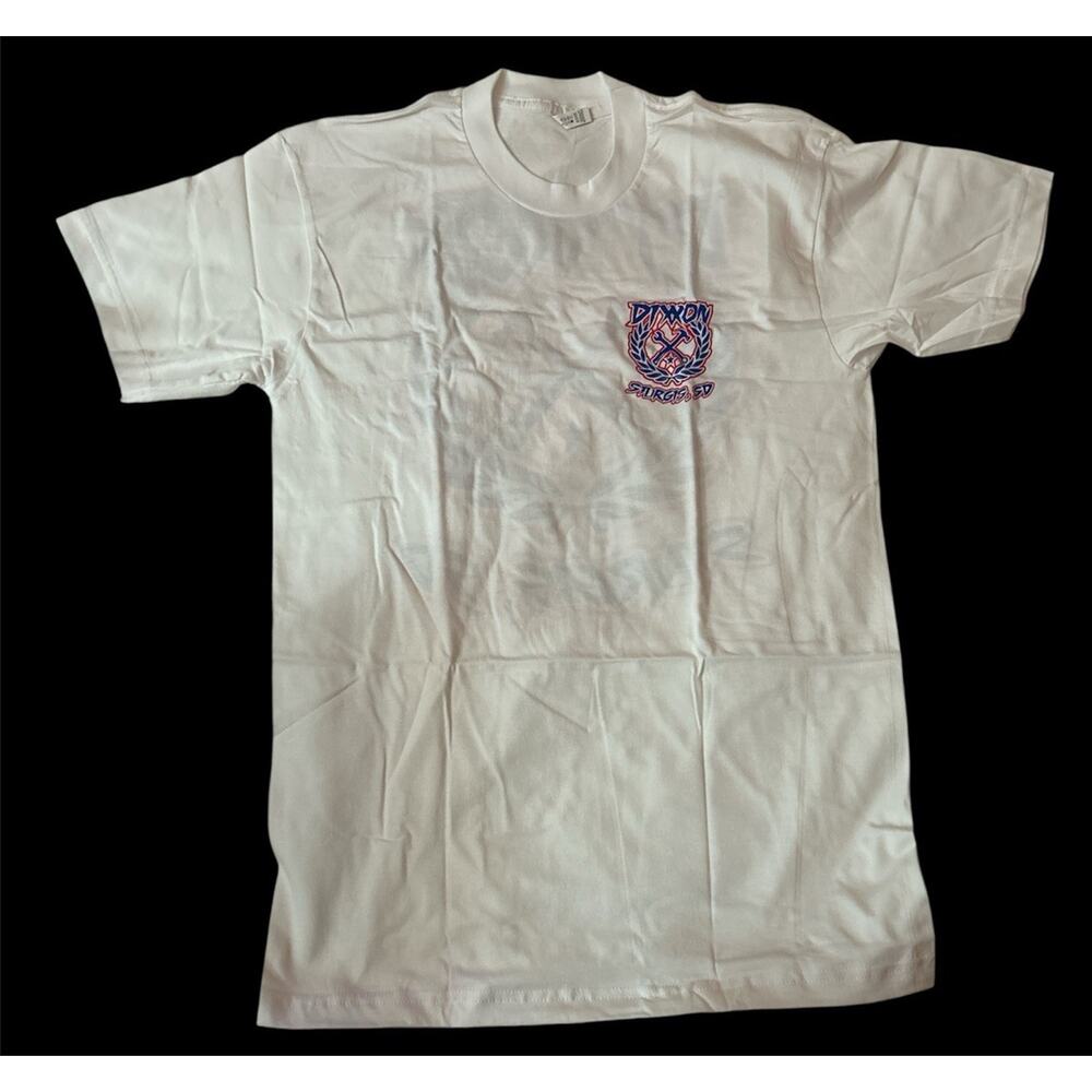 Dixxon Mens T Shirt Size Medium Short Sleeve White Red Blue Graphic Sturgis SD